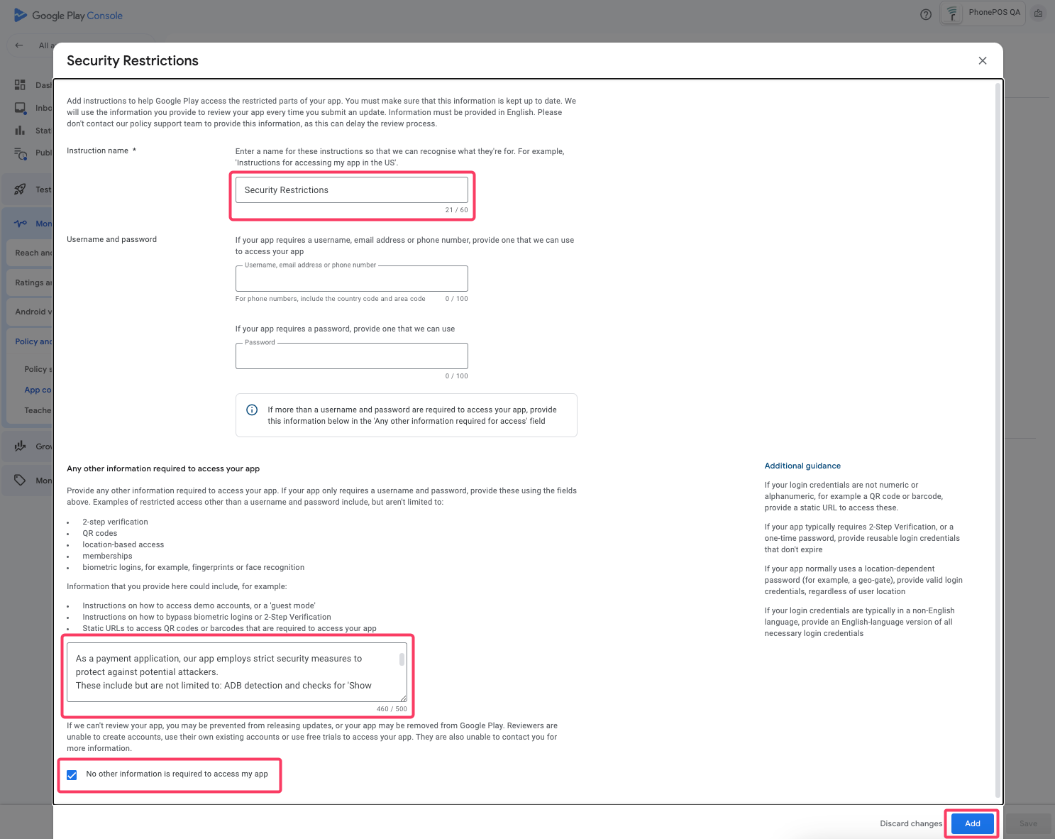 Testing Instructions Step 3